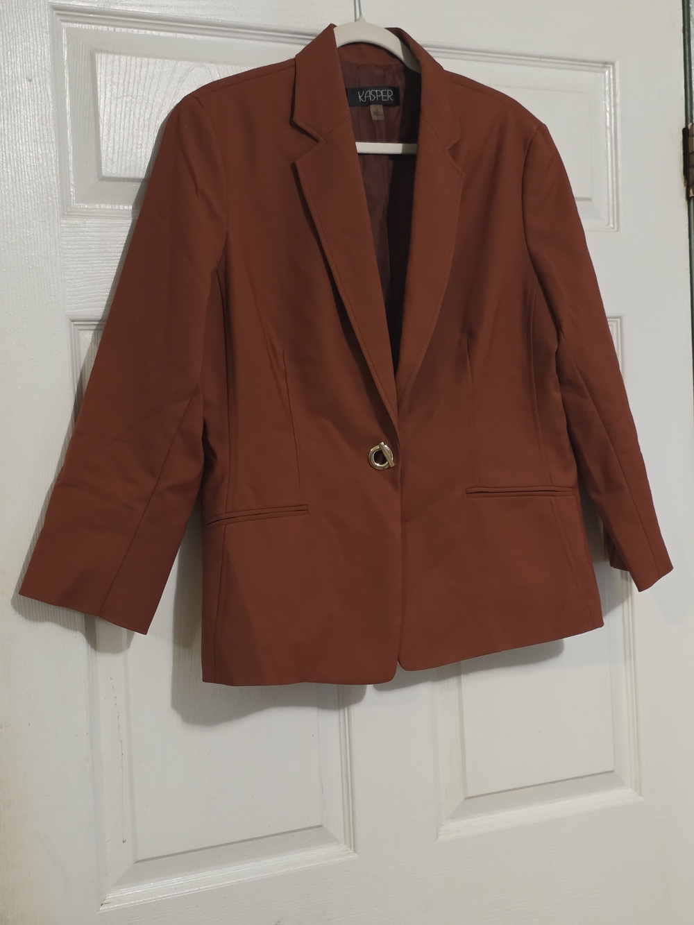 Kasper Rust Single-Button Blazer
